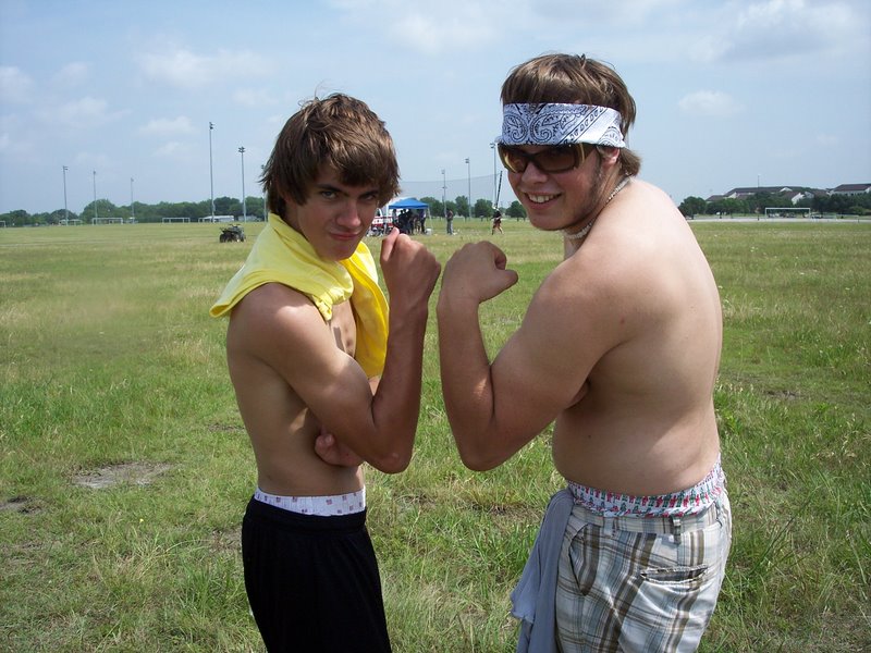 Ace and Cameron's fake muscles