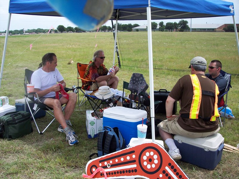 The guys chilling in the shade