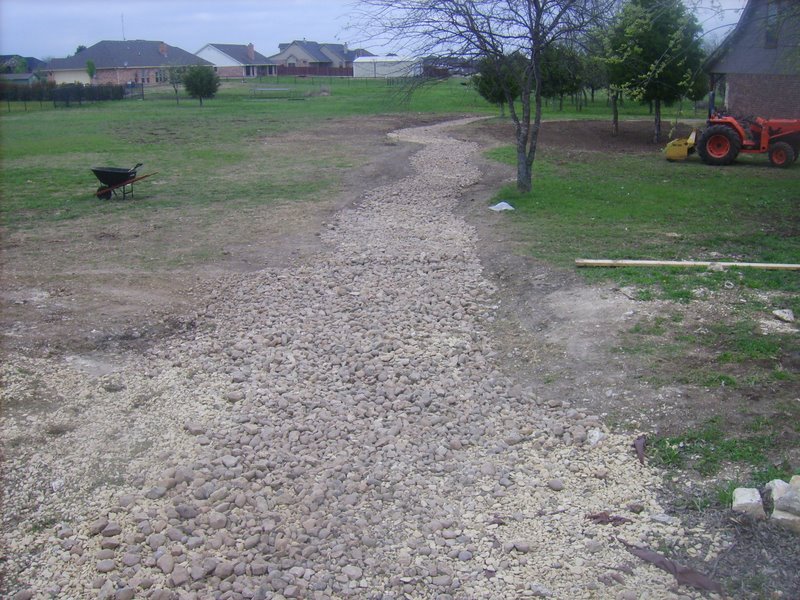Dry creek bed from the top