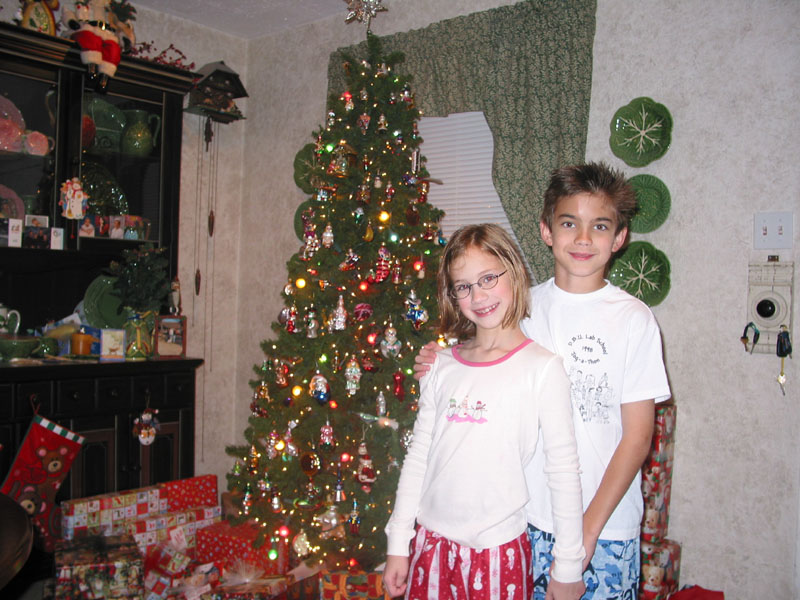 Holly and Andrew on Christmas Eve 2002