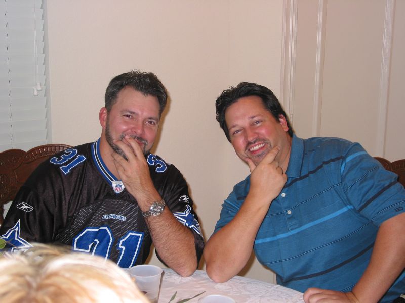 Joey and Bruce -- A little more practiced at this pose