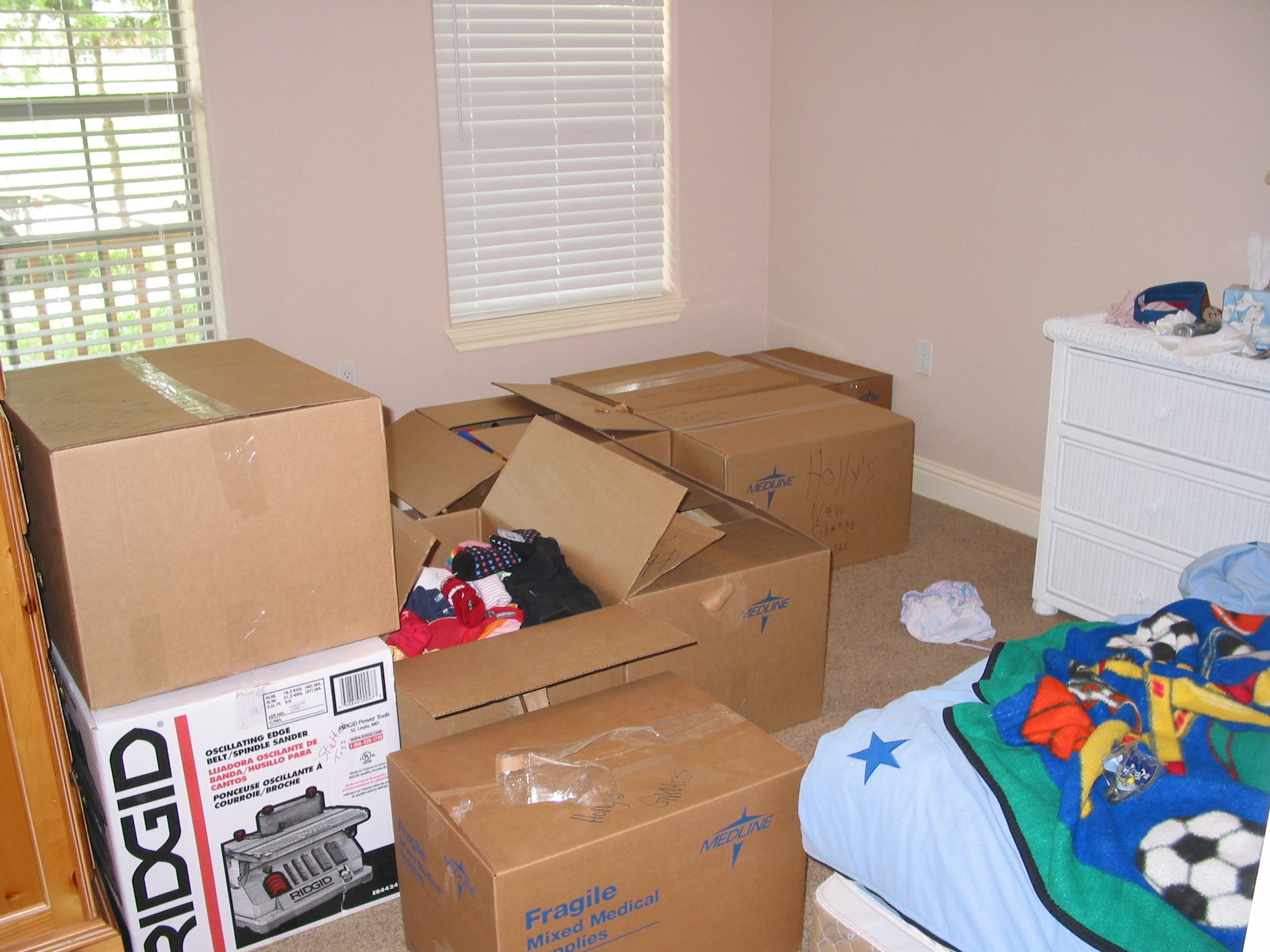 Holly's room before its hot pink makeover.
