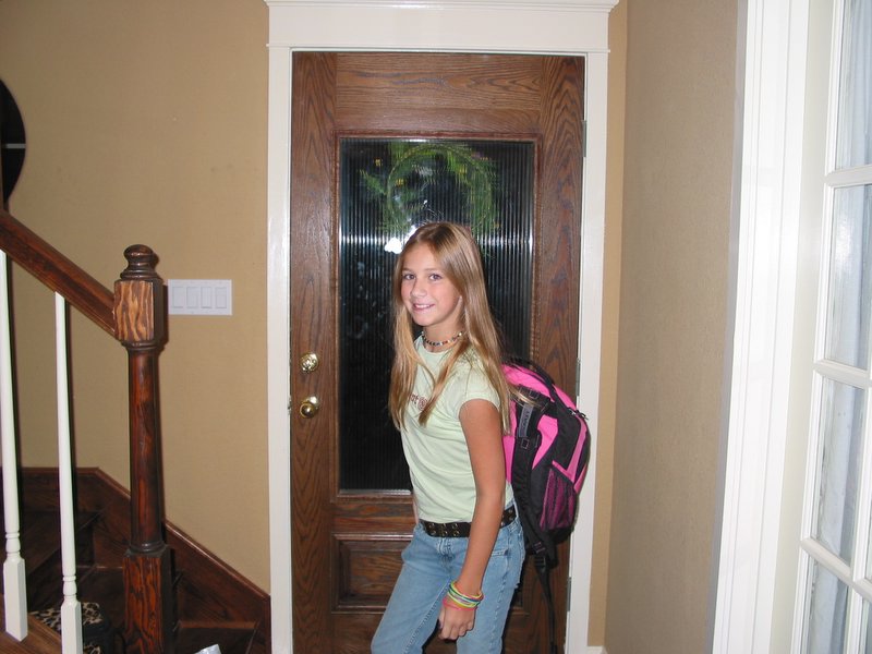 Holly on the first day of school 2005