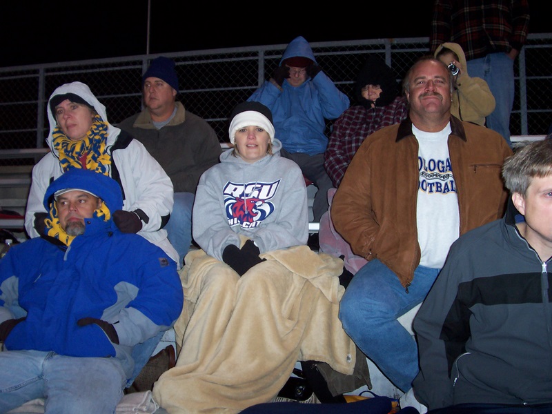 The fans are bundled up