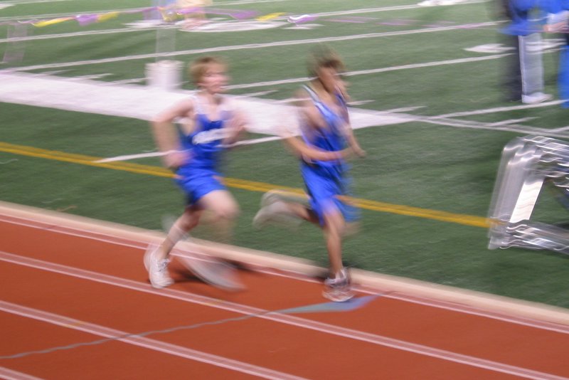 Andrew runs past in a blur