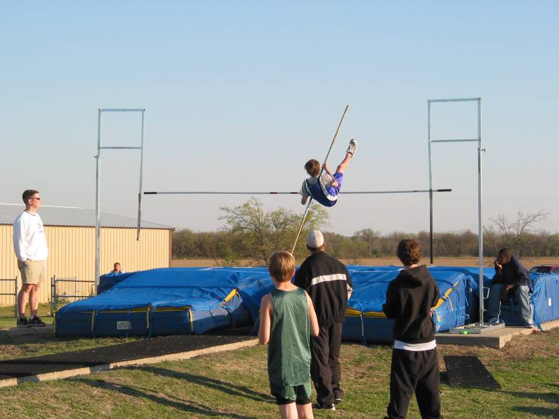 First attempt at pole vault.