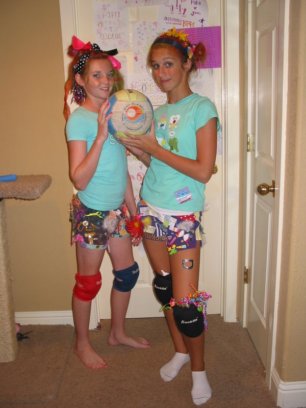 Taylor and Holly after 'Crazy Day' at Volleyball Camp