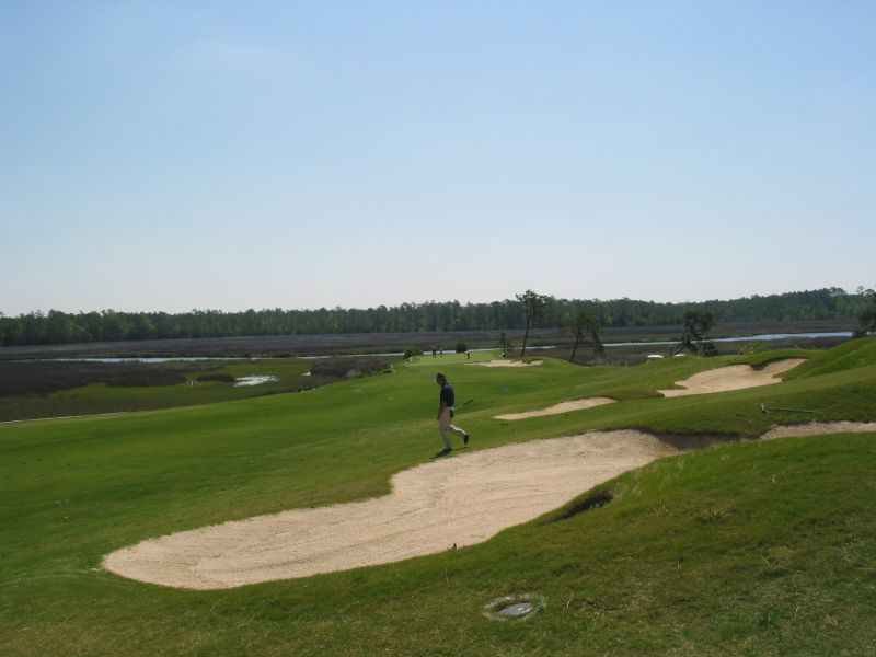 River's Edge - Timmy Walks to Across Hole 9's Fairway