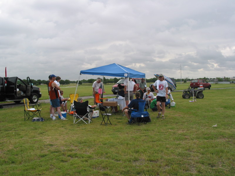 Gathered around the pavillion