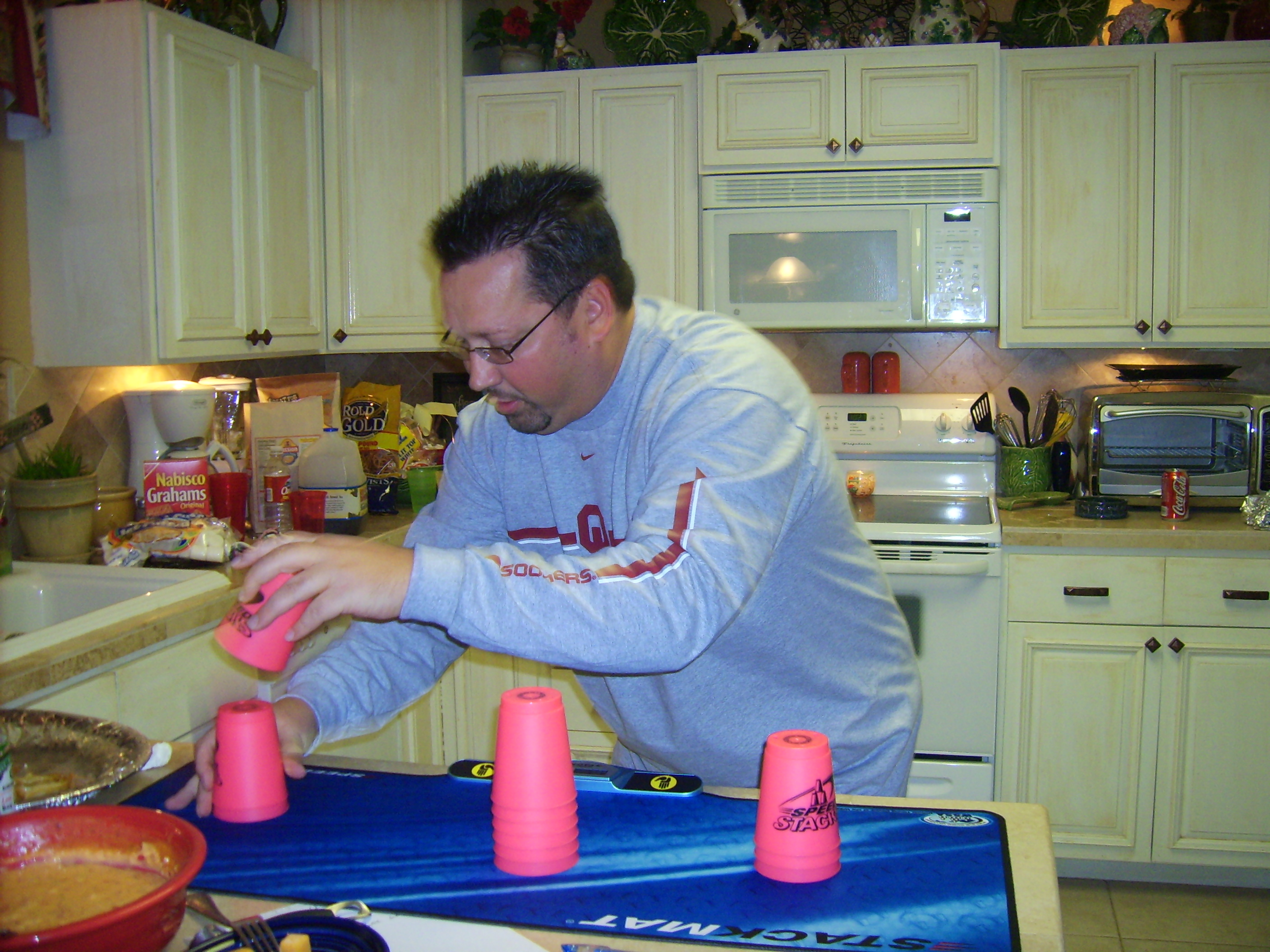 Bruce prooves that sausage-shaped fingers can still stack fast