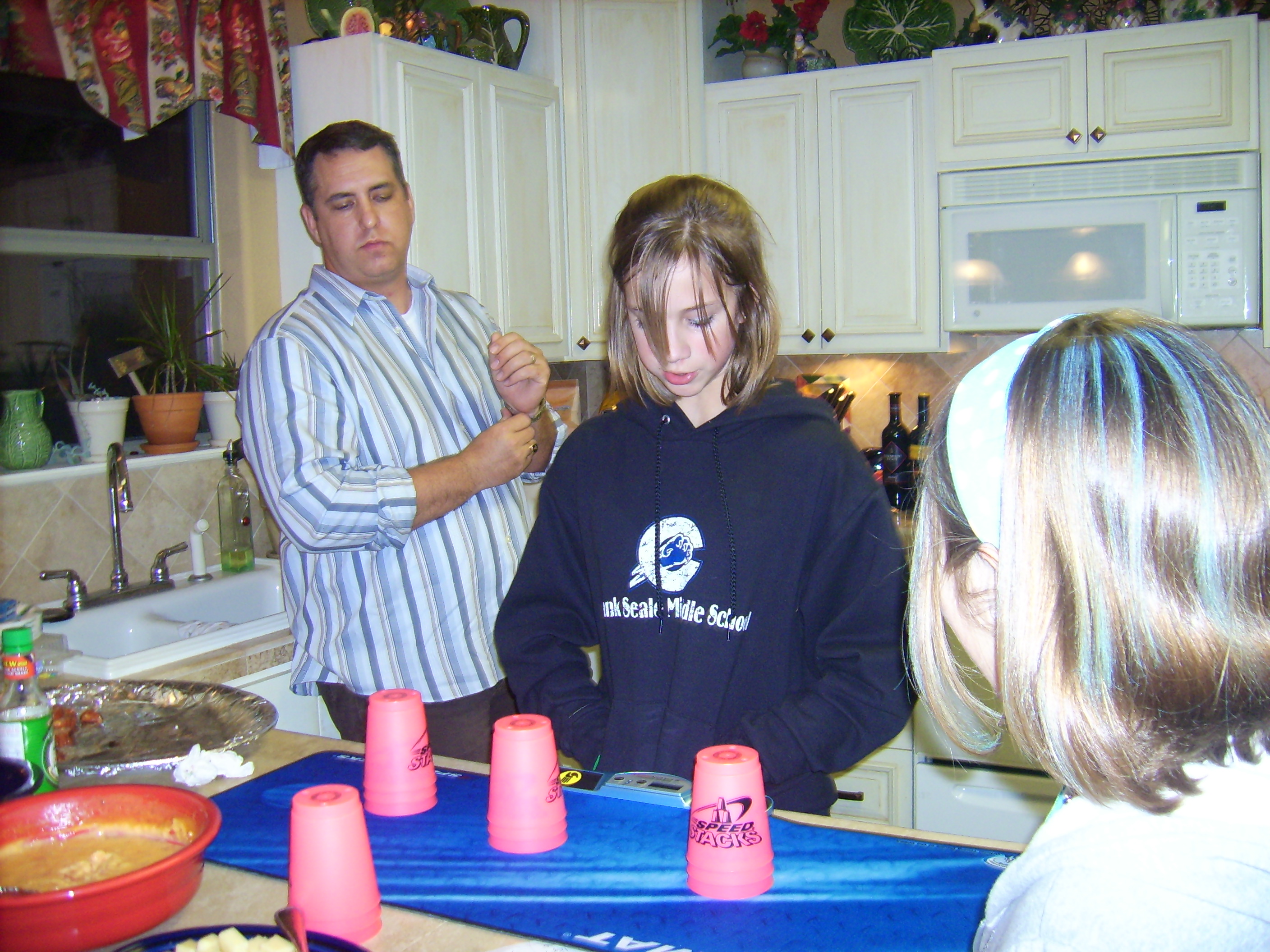 Holly about to show how stacking is really done