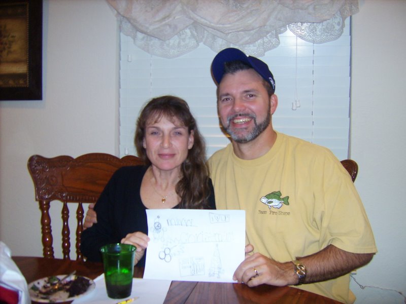 Denise and Joey display their card from Holly