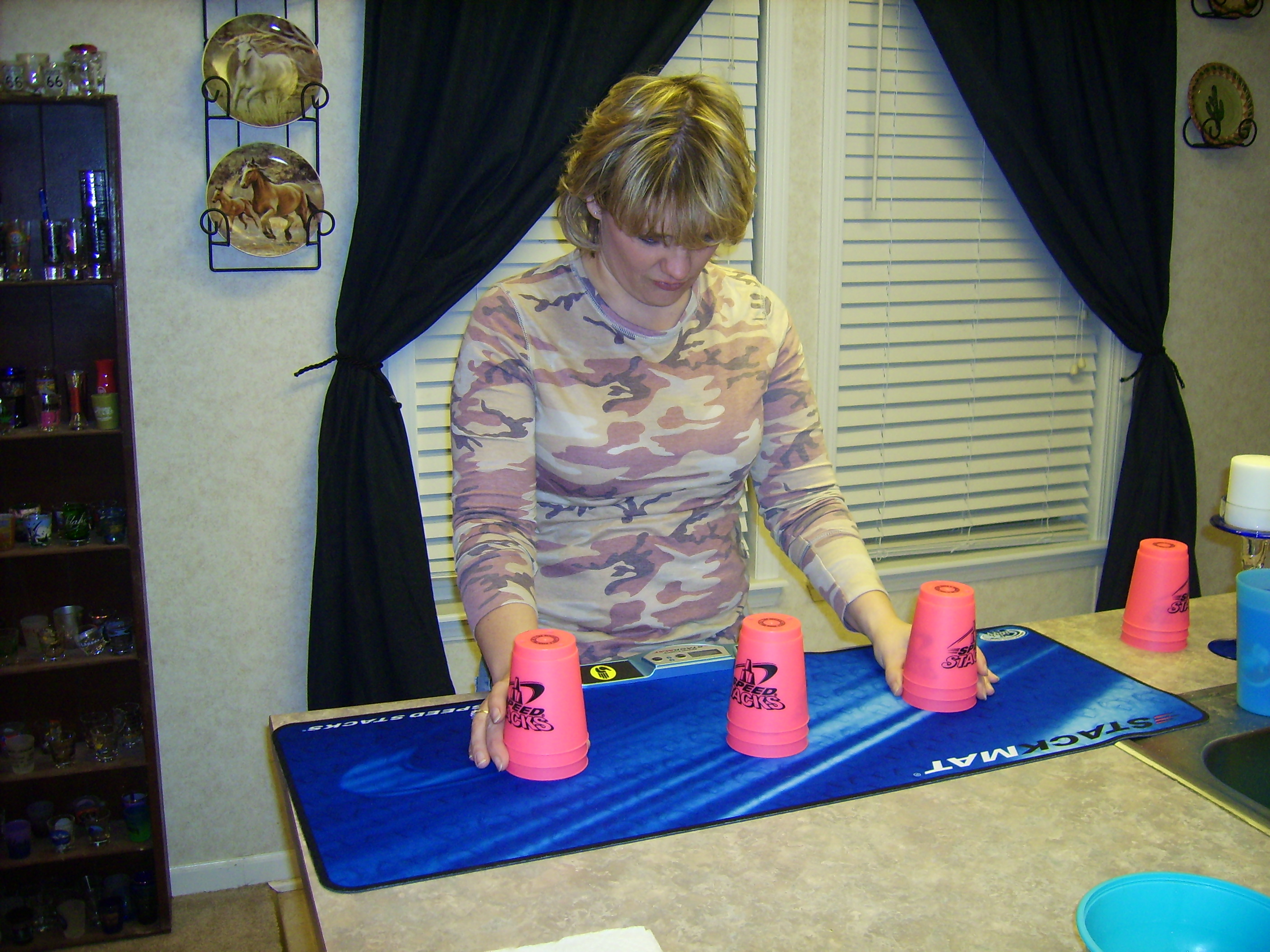 Chris stacking cups