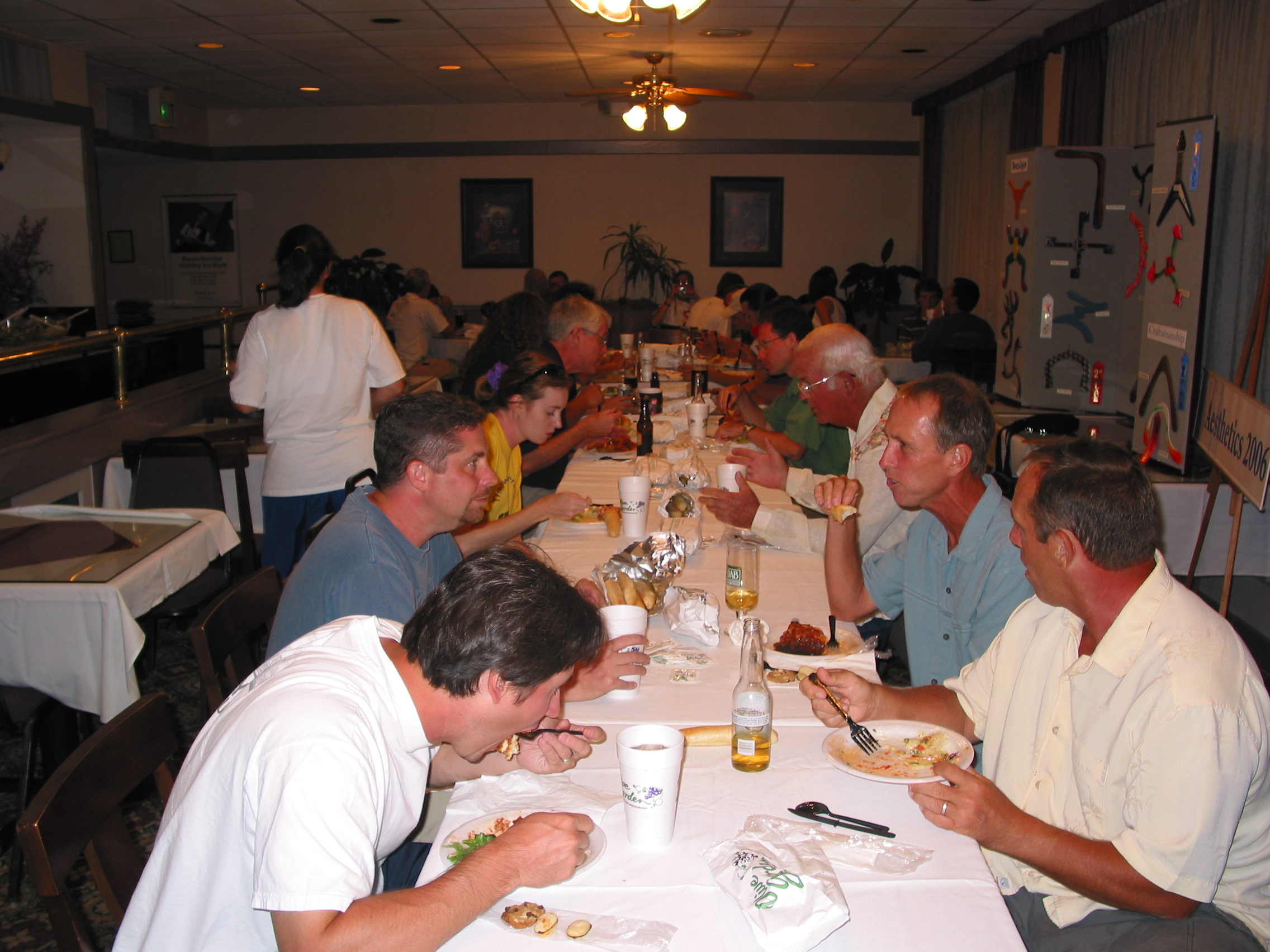 The beer and pasta are flowing freely