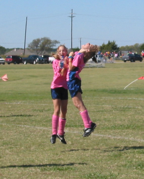 Macie and Holly celebrate