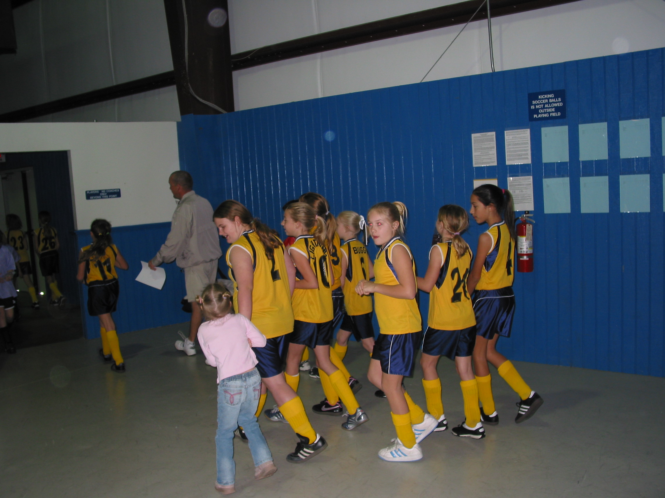 Heading into the arena.
