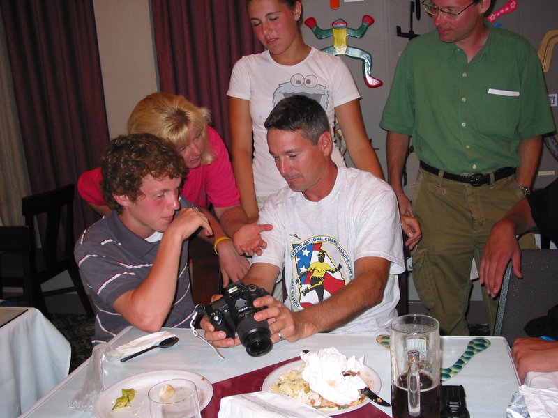Gregg shows some photos on his fancy DSLR