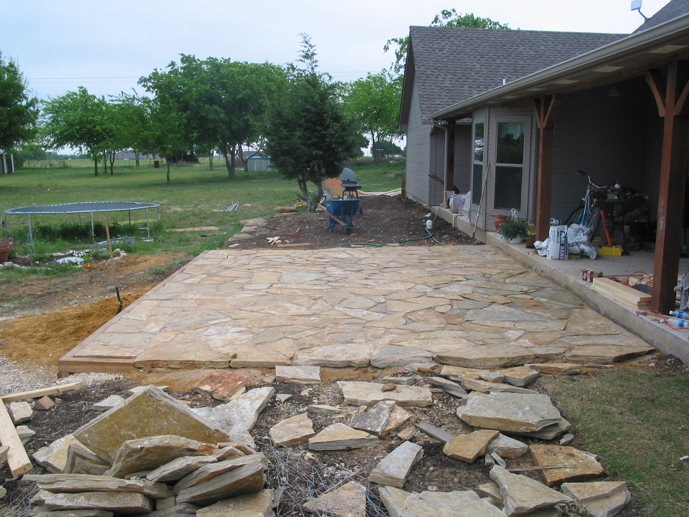 The finished product. Note that the edges are crooked on purpose. Sod will be laid right up next to the stone.