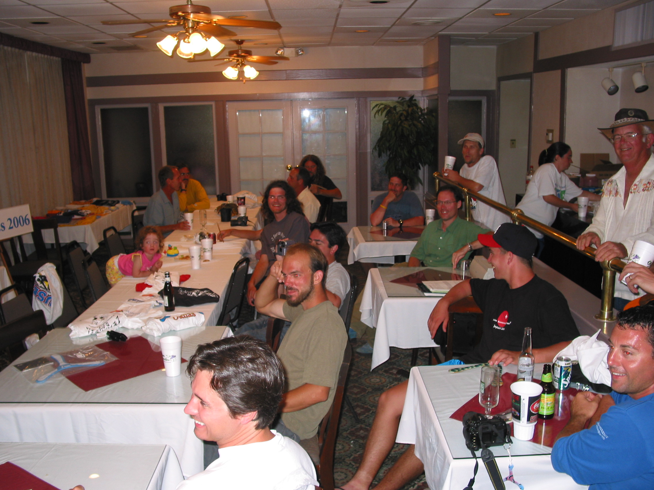The auction crowd seems to be enjoying themselves