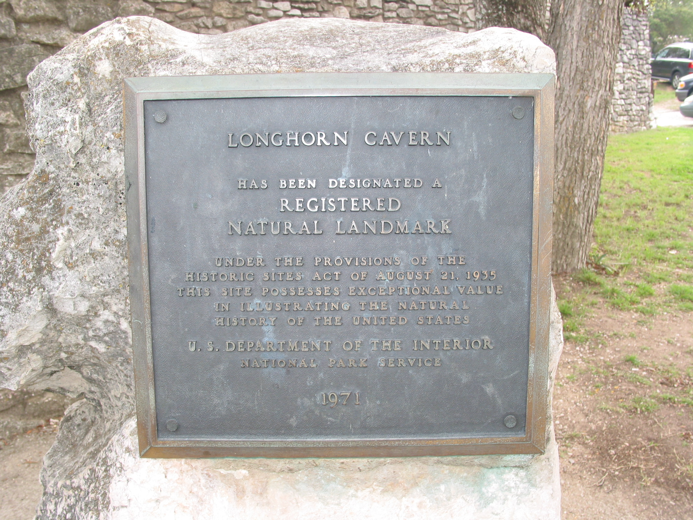 Longhorn Caverns Landmark Plaque
