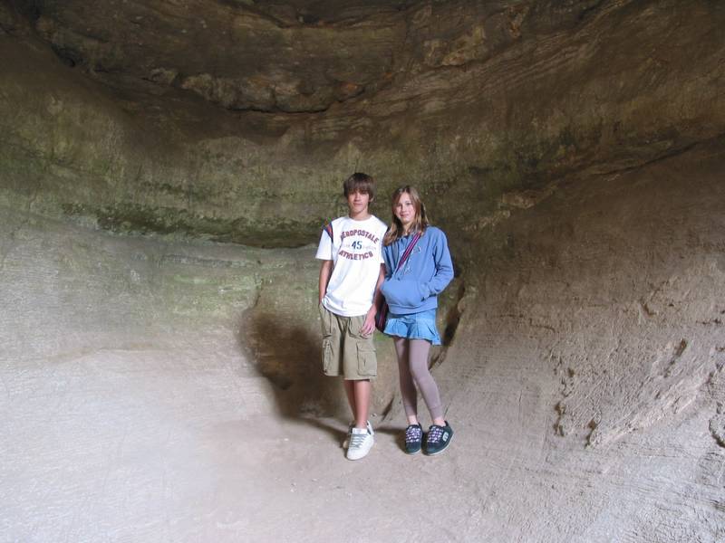 Andrew and Holly in the shallow 'false entrance' cave