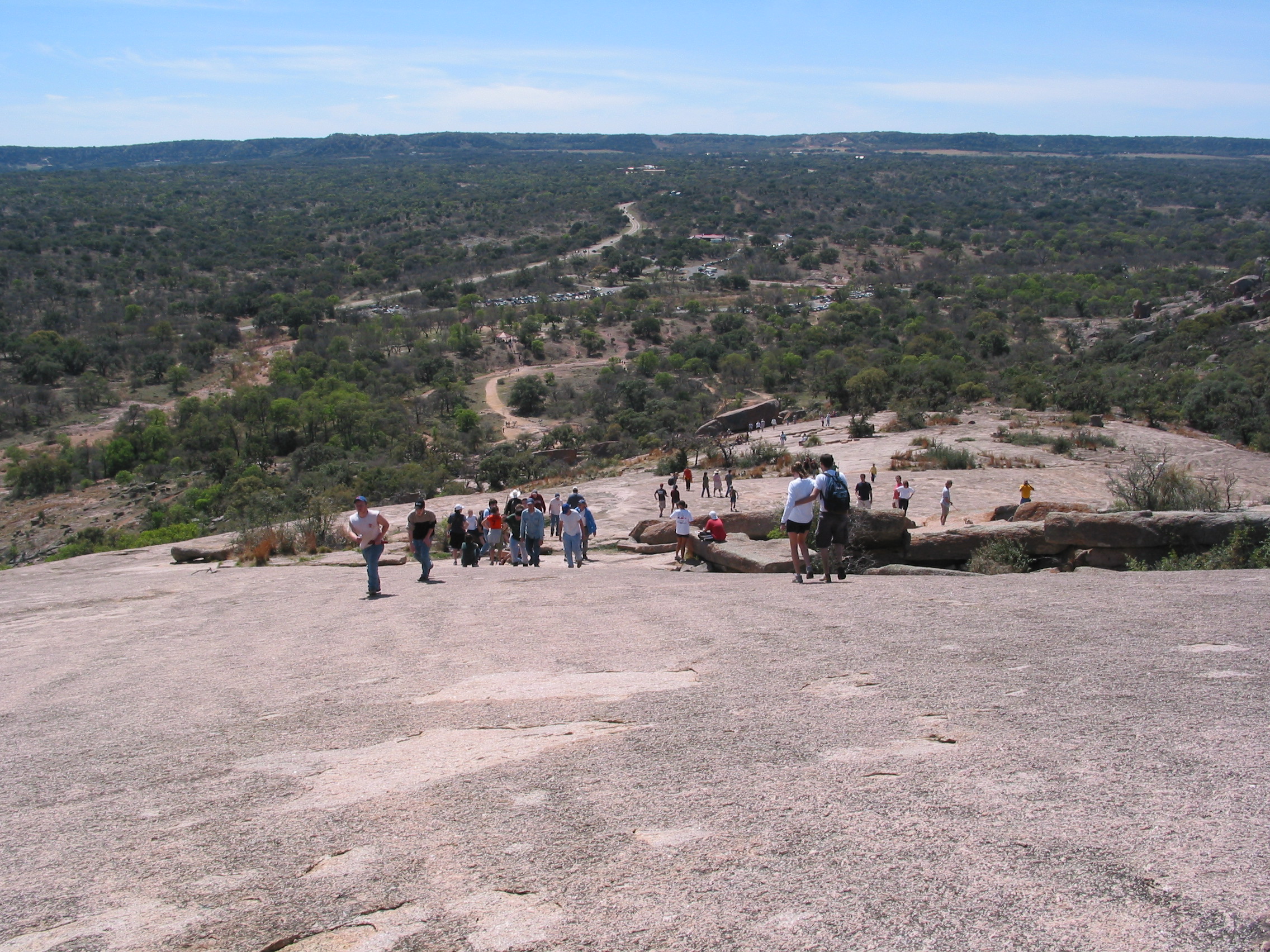 Looking down from about half way up