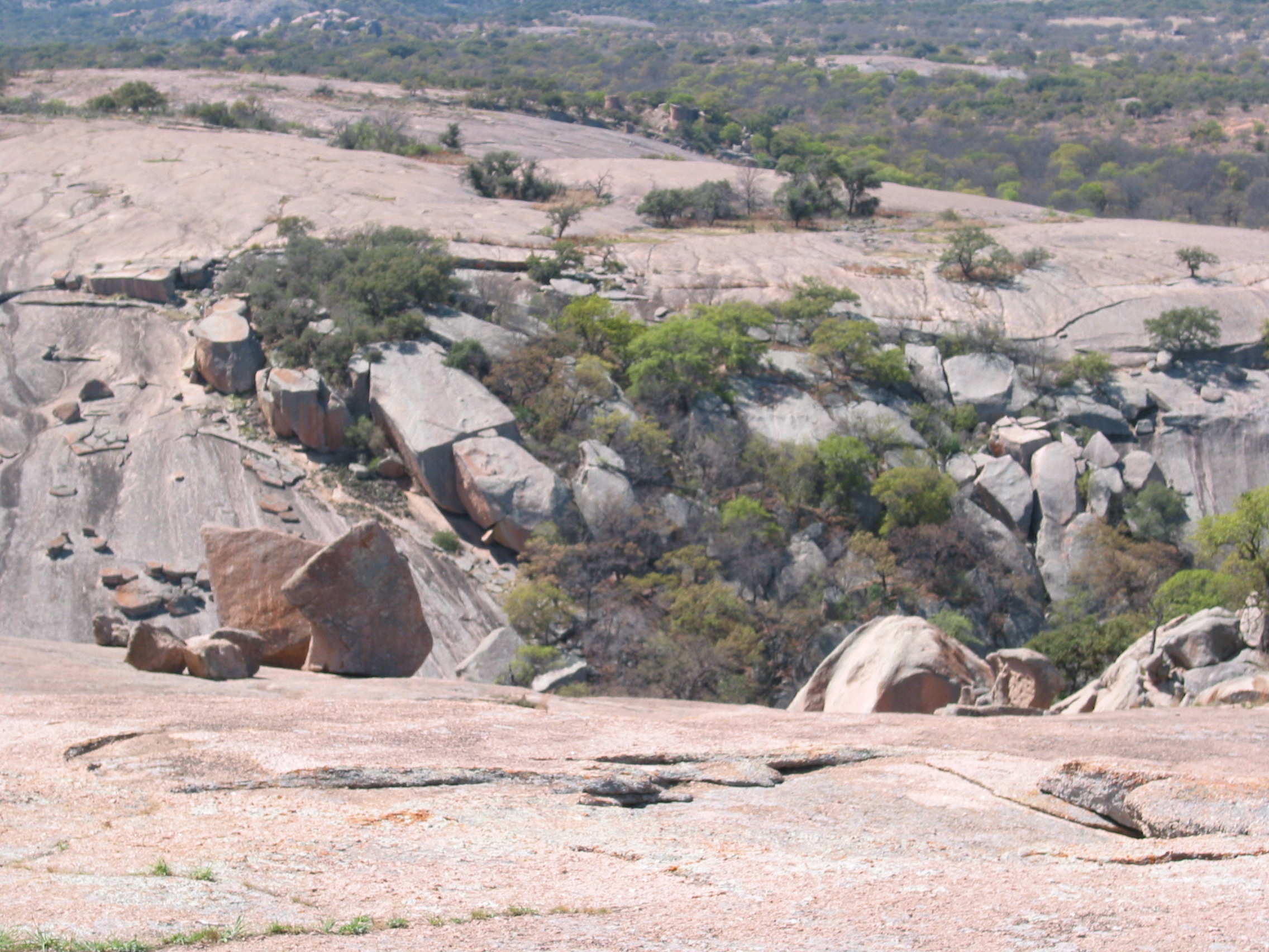 A view of the valley between 'Enchanted Rock' and 'Little Rock'