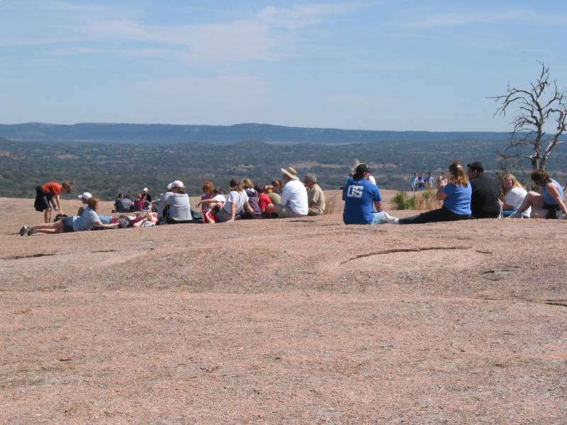 Lots of folks resting at the peak