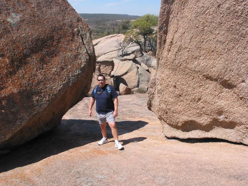 Bruce between and rock and a hard place