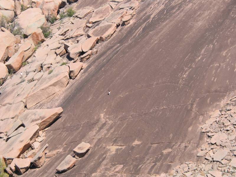The slick part near where Michelle made her descent