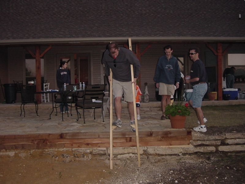 Cooper prepares to bust the stilts.