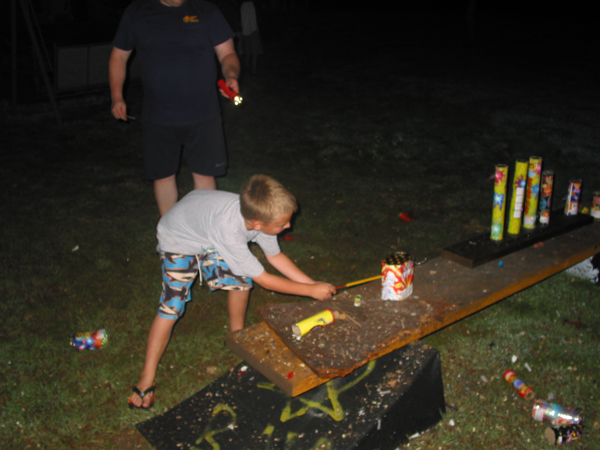 One of the twins fires off a multi-shot item