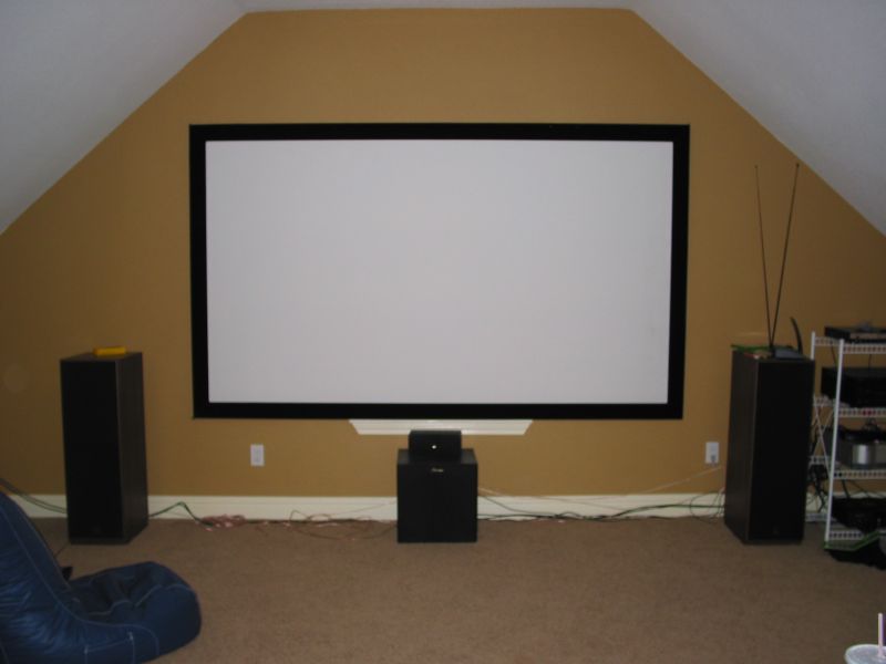 Completed screen back up on the wall.
