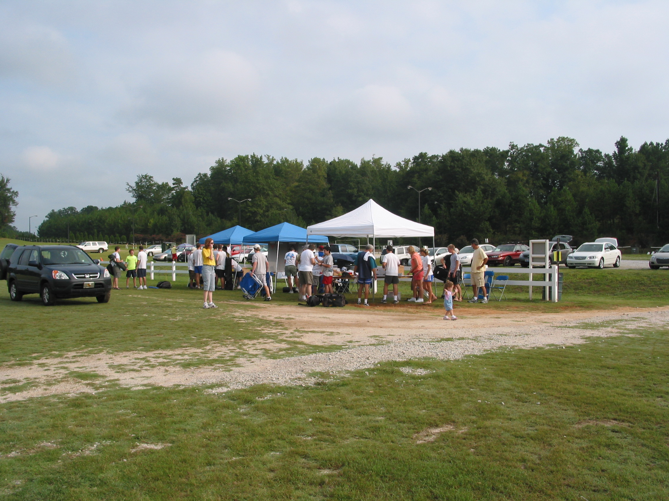 People checking out the sales table