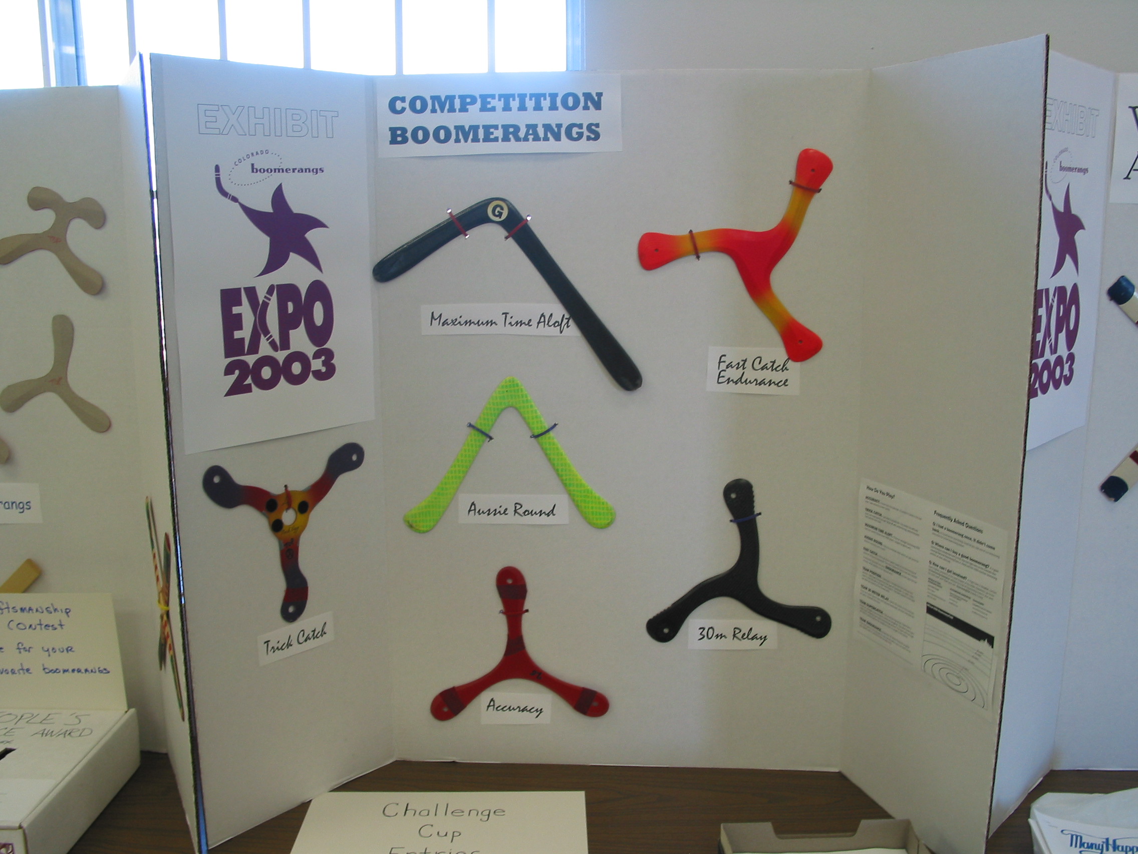Competition boomerang display.