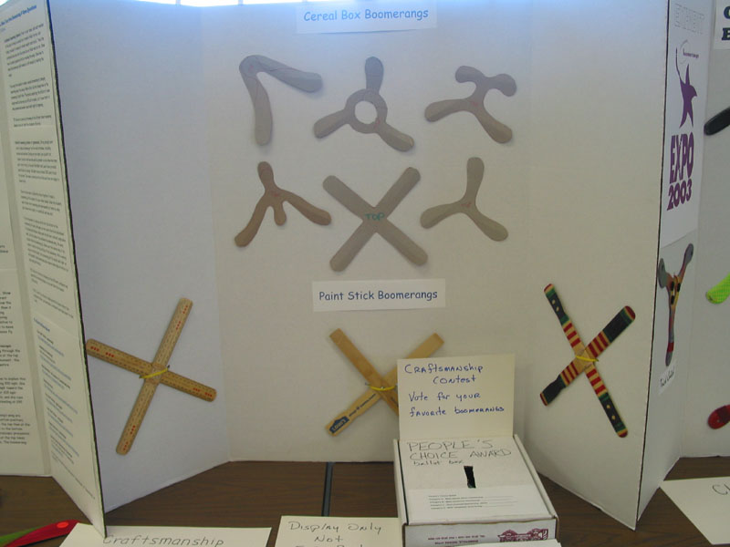 Some easy, do-it-yourself cereal box and paint-stick boomerangs.