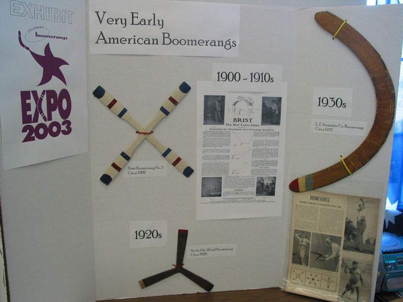 Very early American boomerangs display