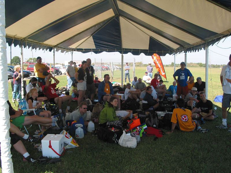The crowd watches the medal ceremony