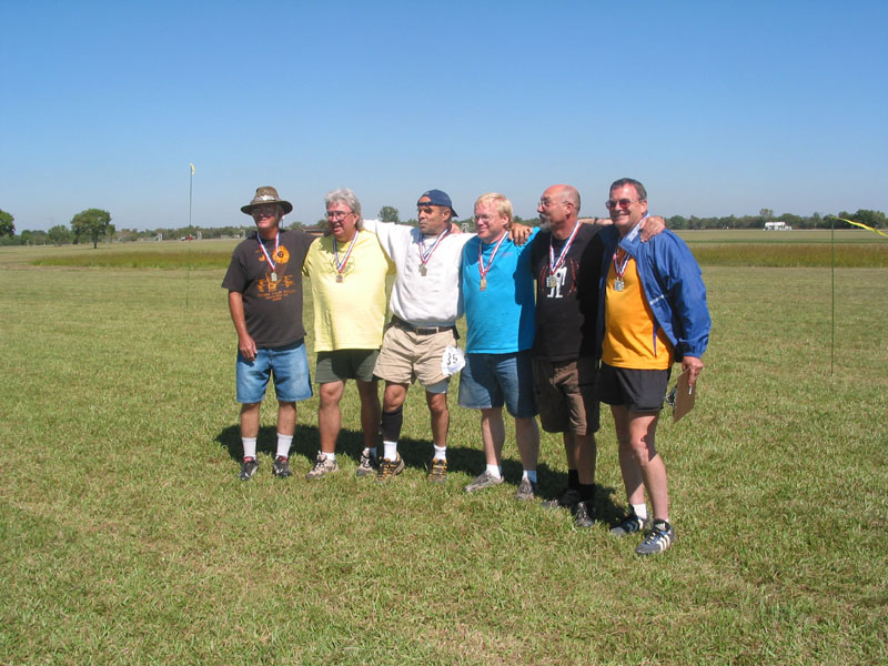 The Senior Division: John Gaston, Dave Hughes, Barnaby Ruhe, Richard Pollock-Nelson, Larry Ruhf, and Eric Darnell