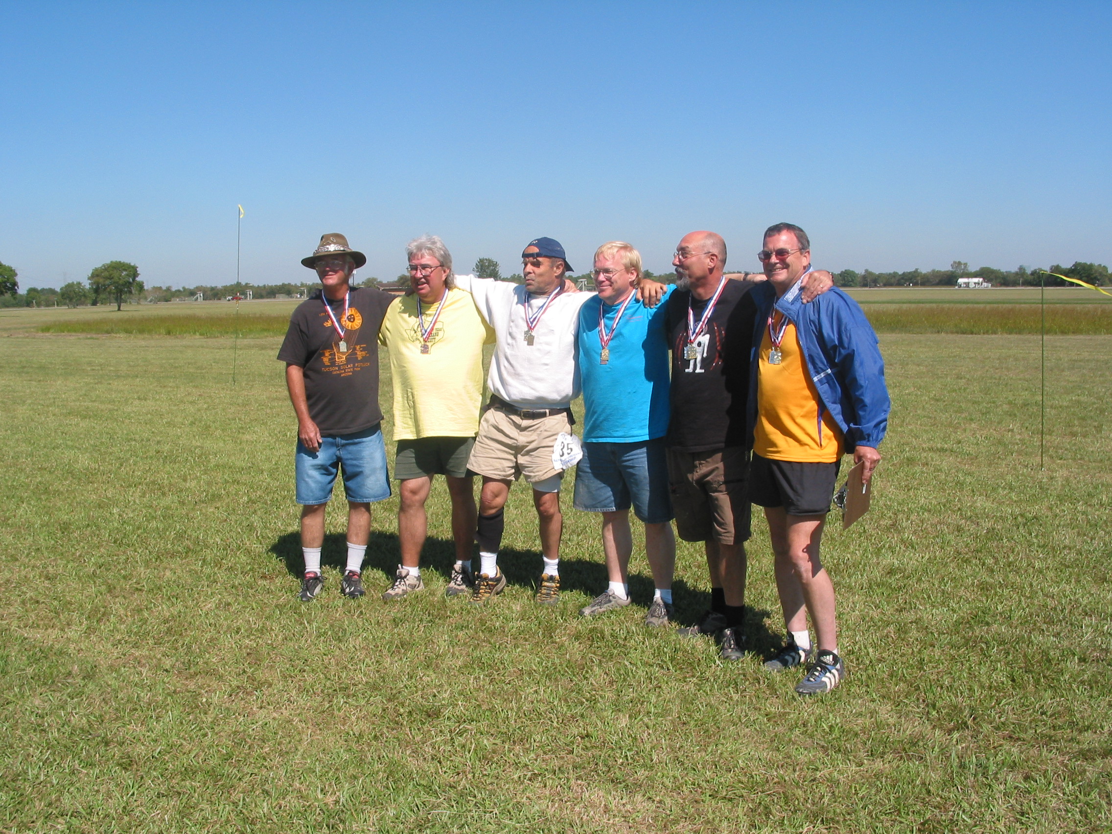 The Senior Division: John Gaston, Dave Hughes, Barnaby Ruhe, Richard Pollock-Nelson, Larry Ruhf, and Eric Darnell