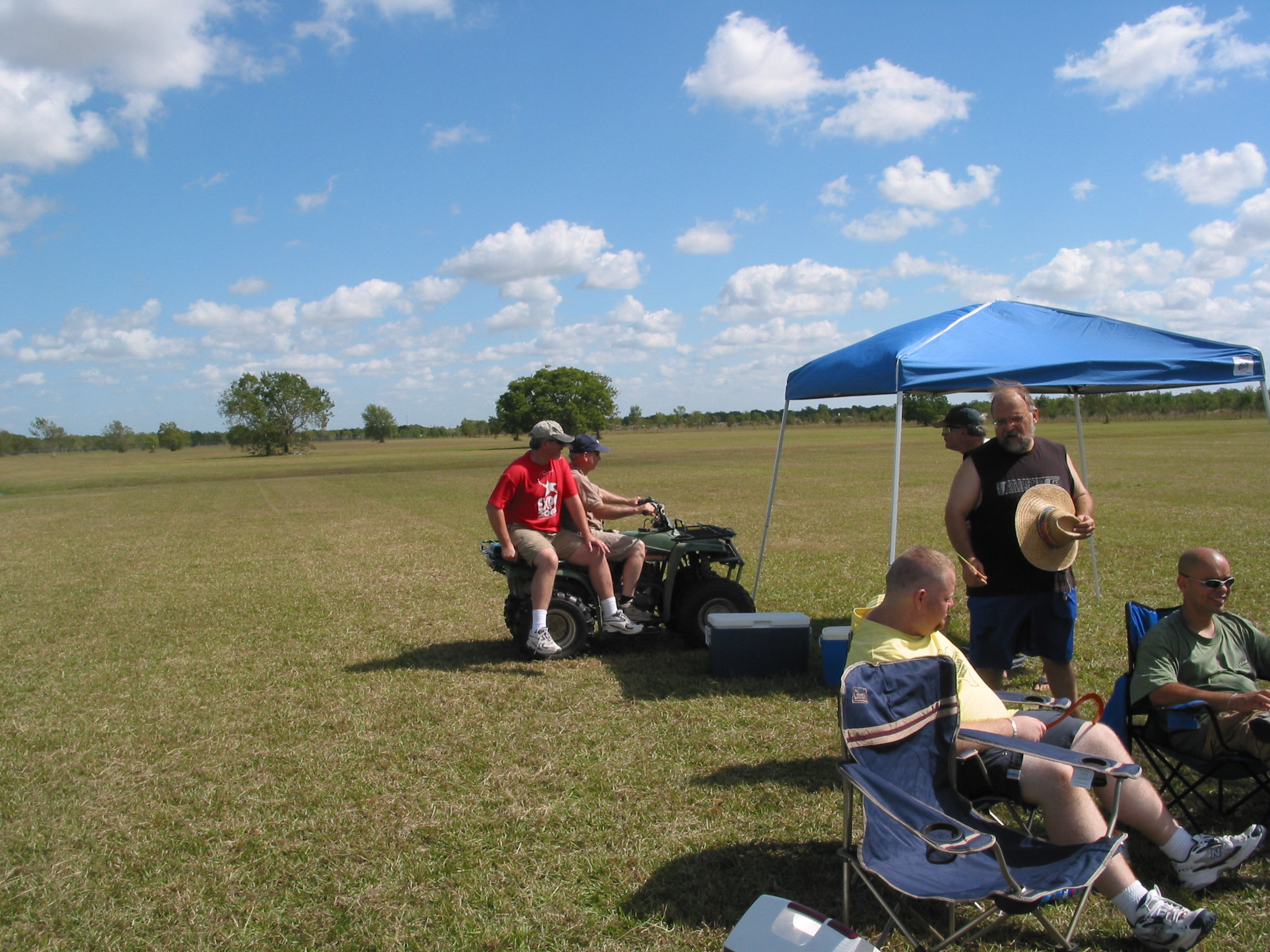 Roy and Pat making use of the 4-wheeler.